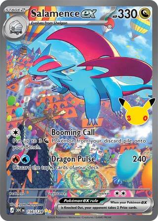 Pokemon Salamence ex 156/128 30th Celebration