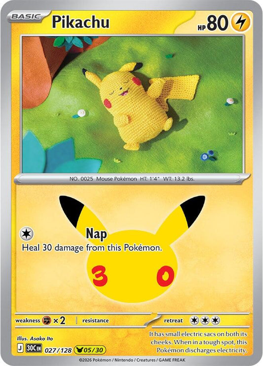Pokemon Pikachu 027/128 30th Celebration
