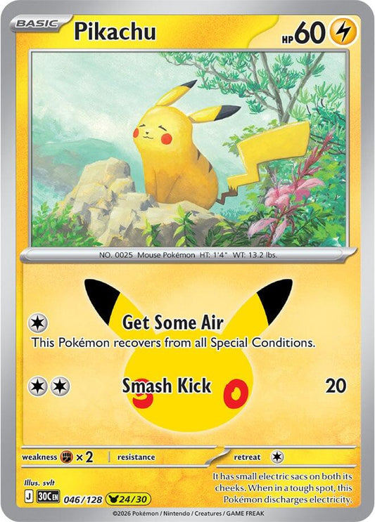 Pokemon Pikachu 046/128 30th Celebration
