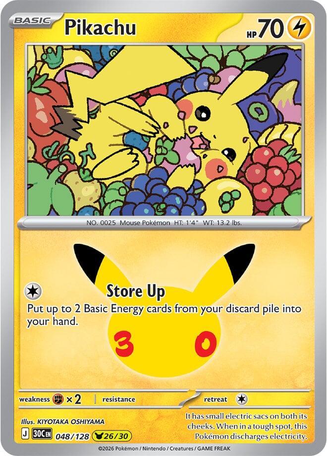 Pokemon Pikachu 048/128 30th Celebration