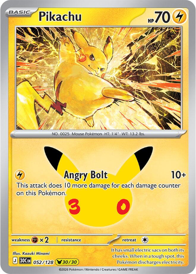 Pokemon Pikachu 052/128 30th Celebration