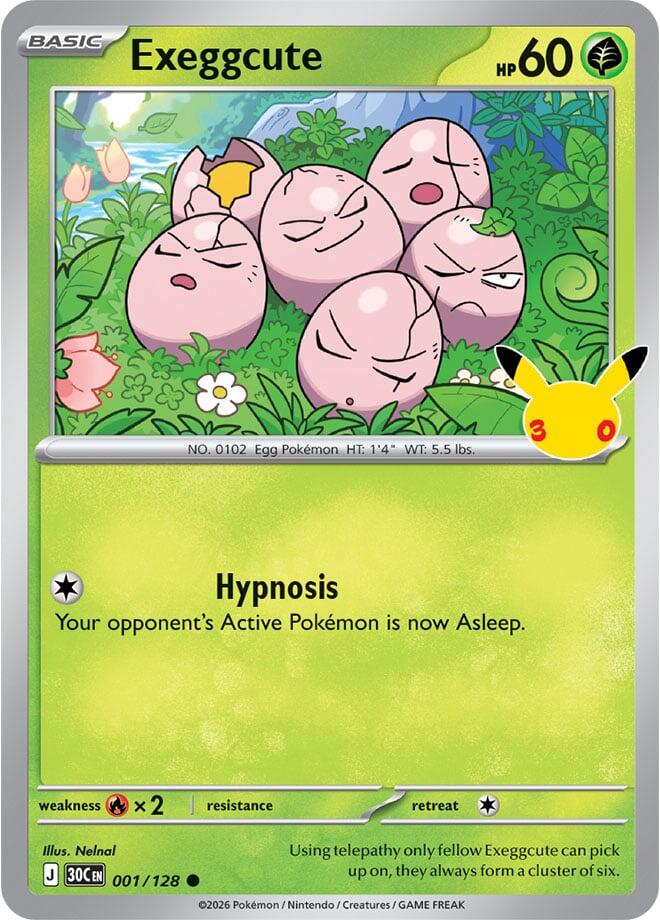 Pokemon Exeggcute 001/128 30th Celebration