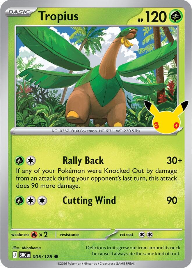 Pokemon Tropius 005/128 30th Celebration