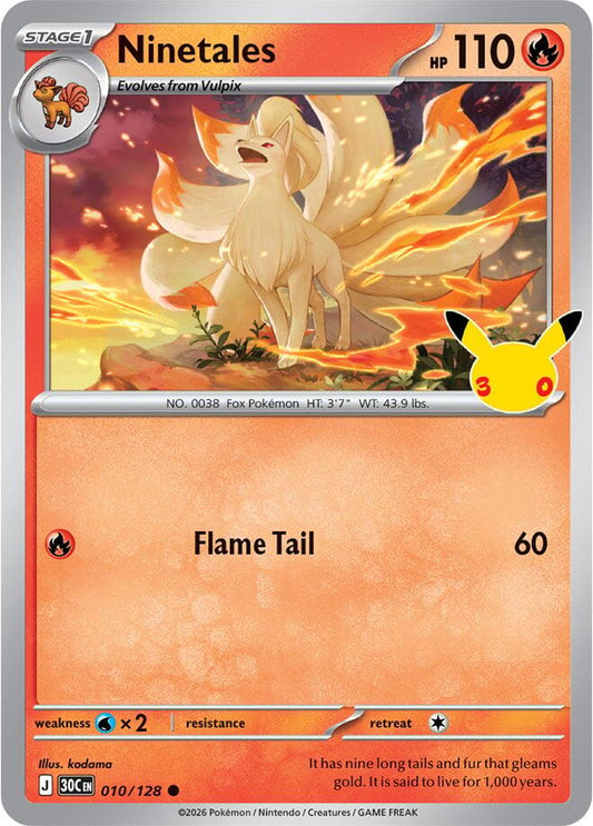 Pokemon Ninetales 010/128 30th Celebration