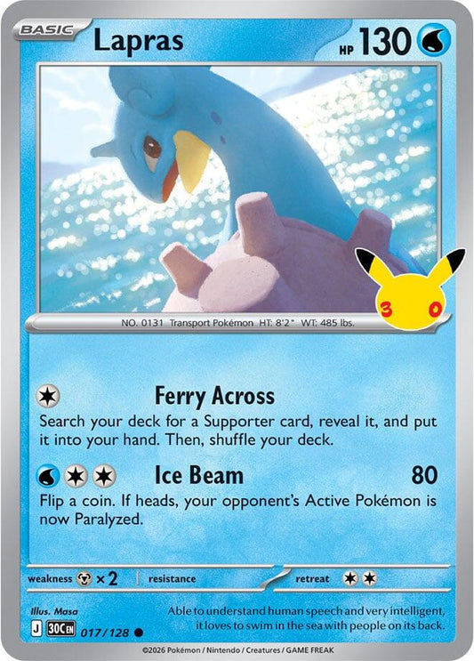 Pokemon Lapras 017/128 30th Celebration