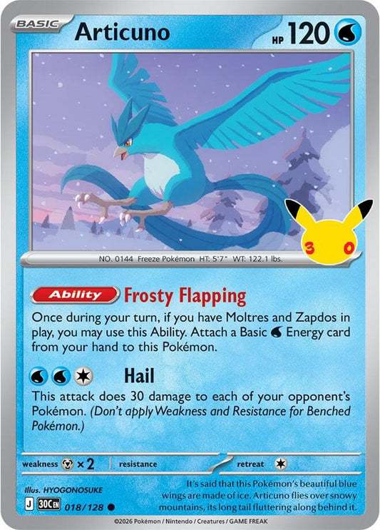Pokemon Articuno 018/128 30th Celebration