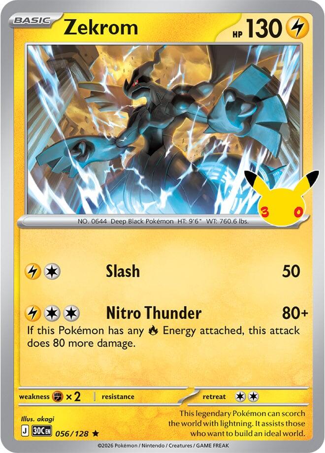 Pokemon Zekrom 056/128 30th Celebration