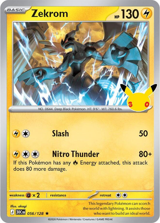 Pokemon Zekrom 056/128 30th Celebration