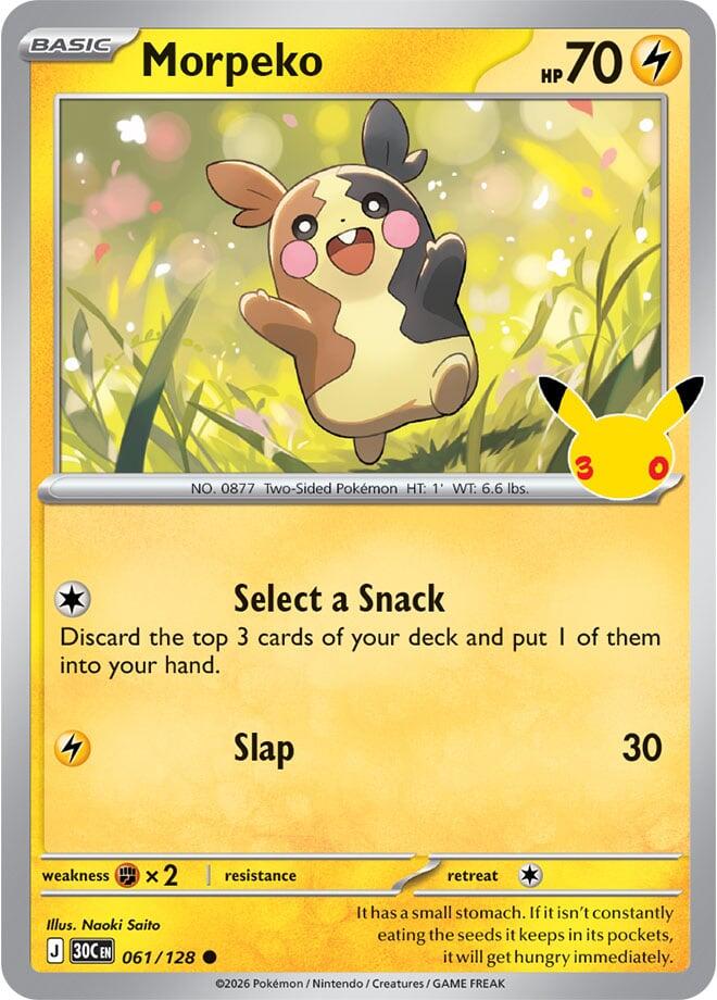 Pokemon Morpeko 061/128 30th Celebration