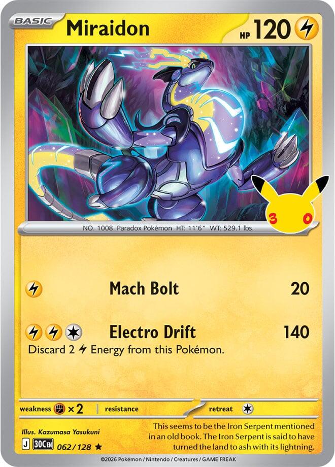 Pokemon Miraidon 062/128 30th Celebration