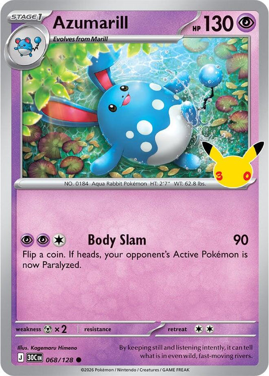 Pokemon Azumarill 068/128 30th Celebration