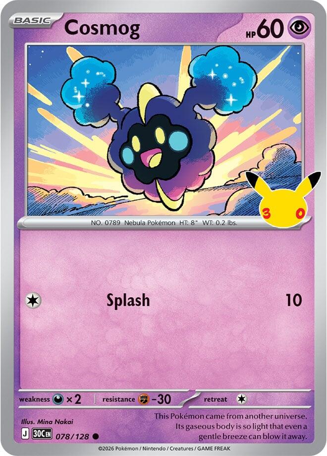 Pokemon Cosmog 078/128 30th Celebration