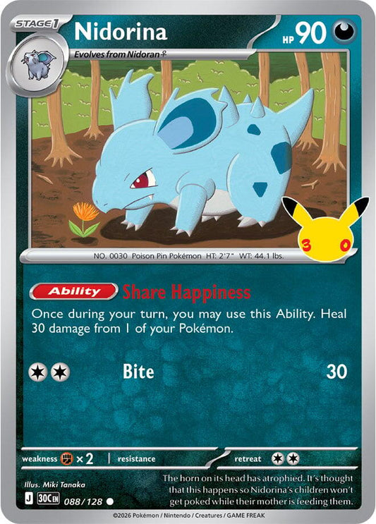 Pokemon Nidorina 088/128 30th Celebration
