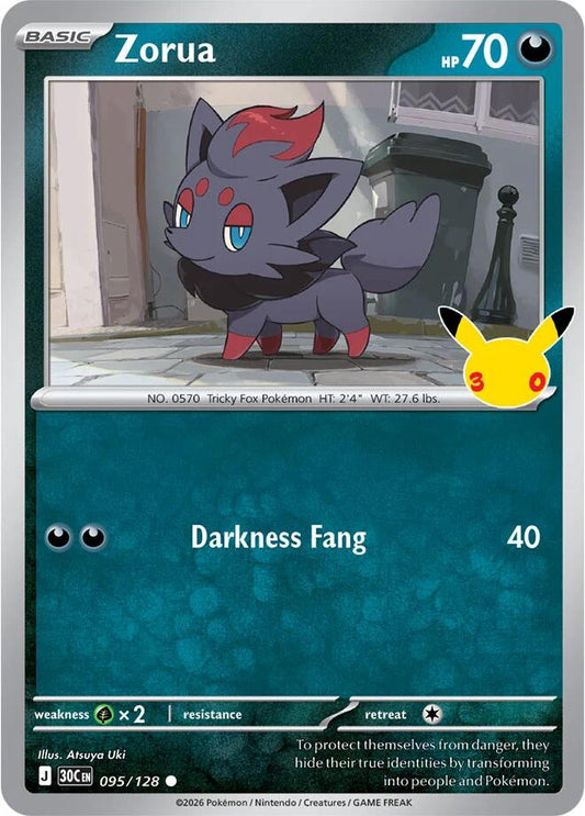 Pokemon Zorua 095/128 30th Celebration