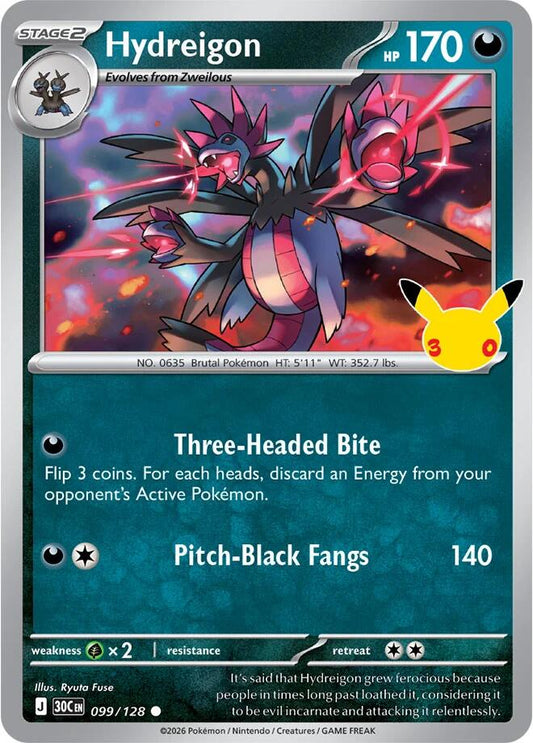 Pokemon Hydreigon 099/128 30th Celebration