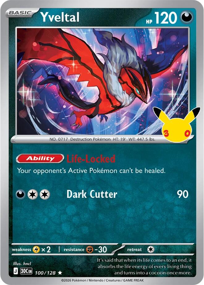 Pokemon Yveltal 100/128 30th Celebration