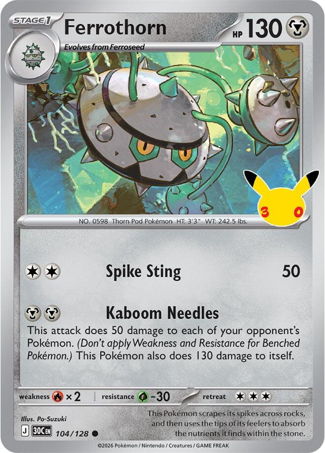 Pokemon Ferrothorn 104/128 30th Celebration