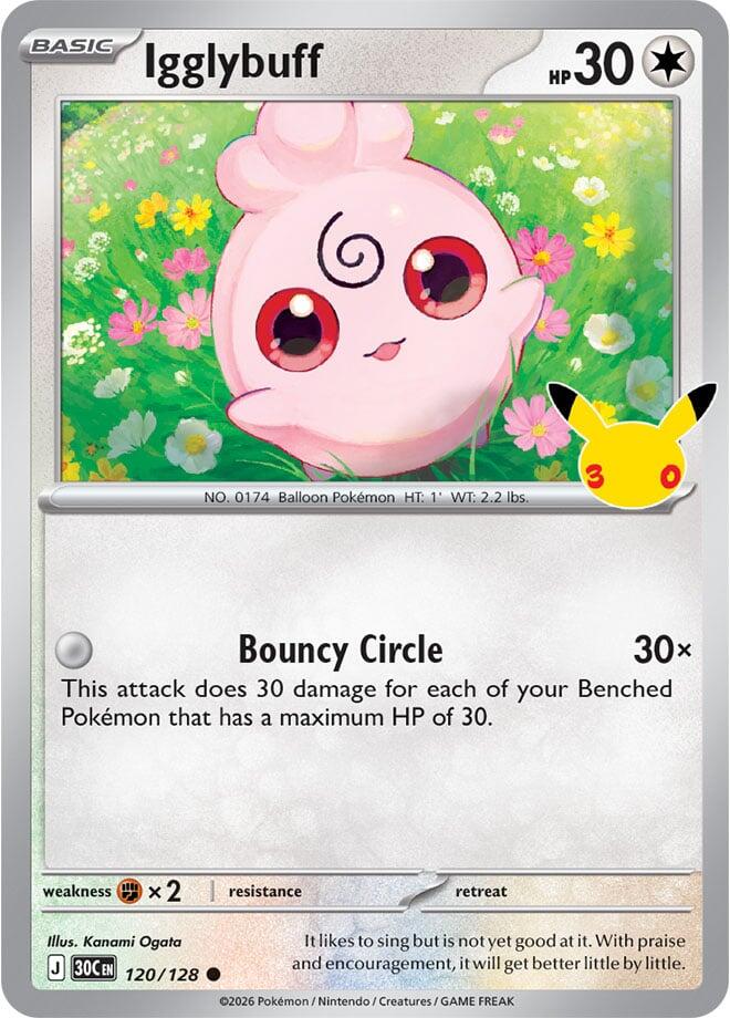 Pokemon Igglybuff 120/128 30th Celebration