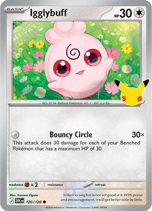 Pokemon Igglybuff 120/128 30th Celebration