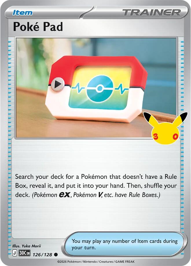 Pokemon Poké Pad 126/128 30th Celebration