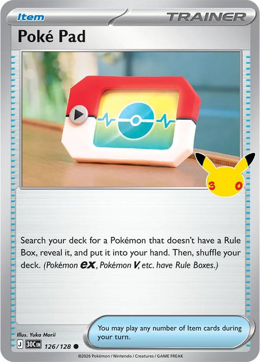 Pokemon Poké Pad 126/128 30th Celebration