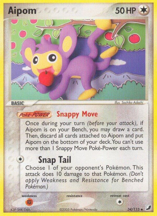Pokemon Aipom 34/115 Unseen Forces
