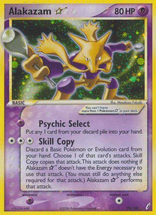 Pokemon Alakazam Gold Star 99/100 Crystal Guardians