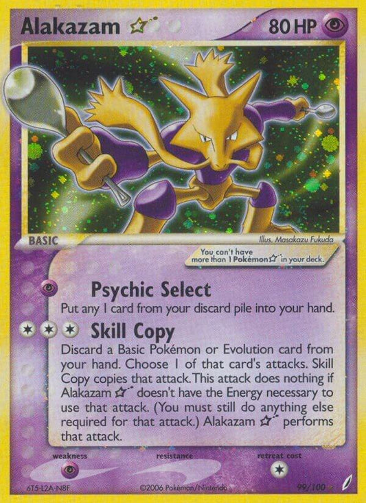 Pokemon Alakazam Gold Star 99/100 Crystal Guardians