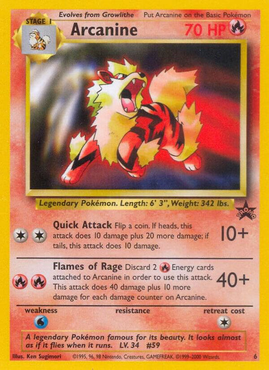 Pokemon Arcanine #6 WOTC Promo