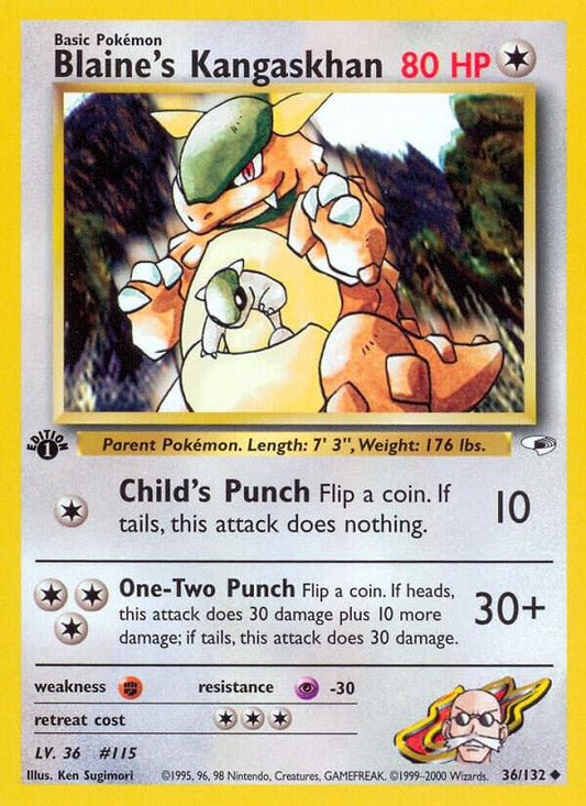 Pokemon Blaine's Kangaskhan 36/132 Gym Heroes