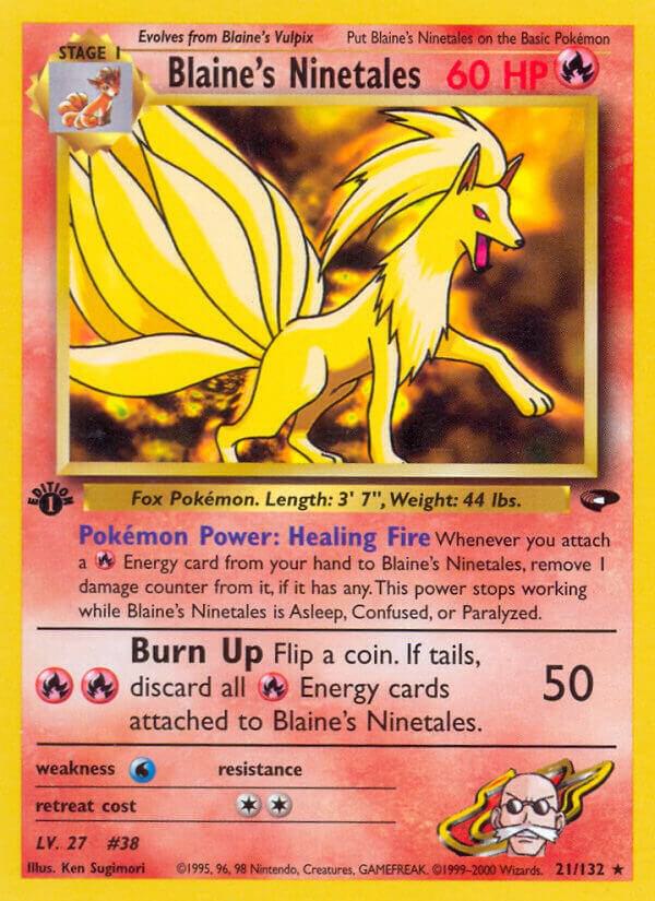 Pokemon  Blaine's Ninetales 21/132 Gym Challenge