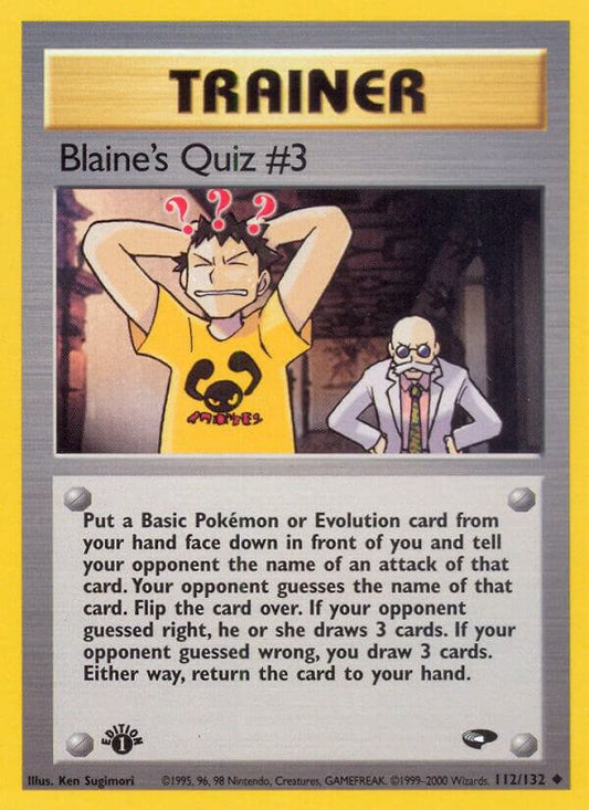 Pokemon  Blaine's Quiz #3 112/132 Gym Challenge