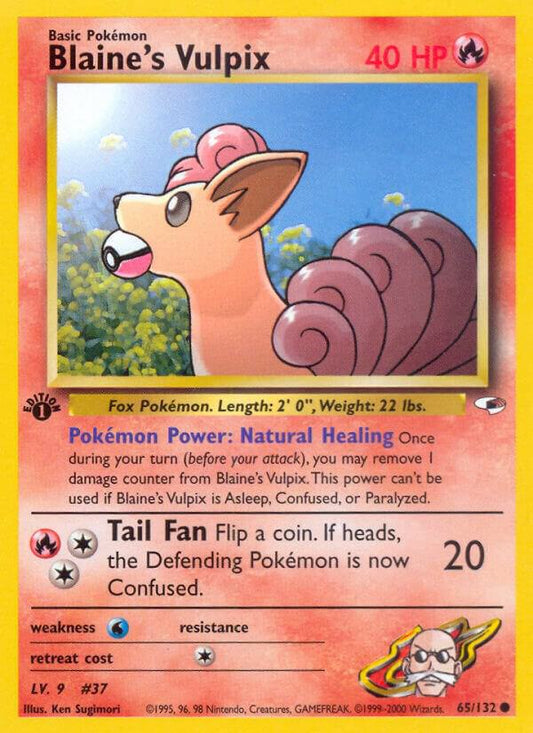 Pokemon Blaine's Vulpix 65/132 Gym Heroes