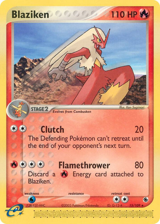 Pokemon Blaziken 15/109 EX Ruby & Sapphire