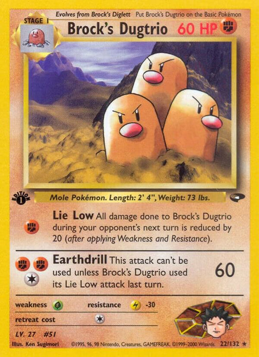 Pokemon  Brock's Dugtrio 22/132 Gym Challenge