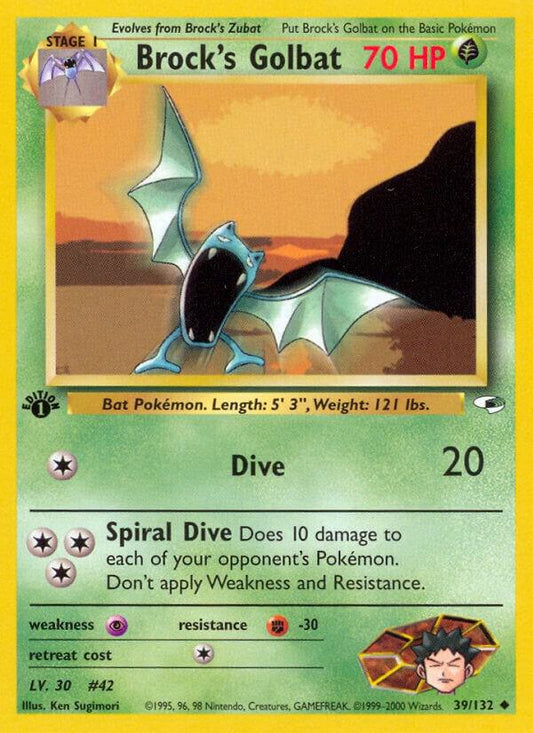 Pokemon Brock's Golbat 39/132 Gym Heroes
