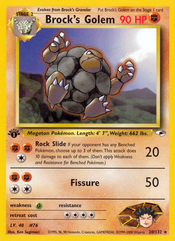 Pokemon Brock's Golem 20/132 Gym Heroes