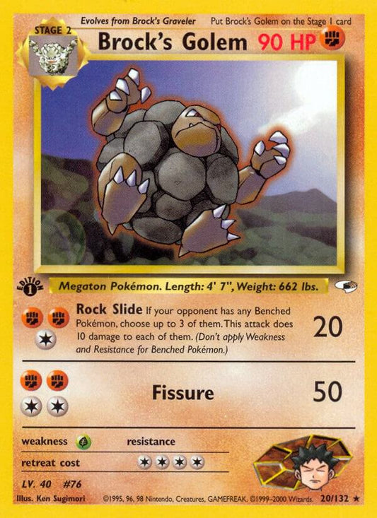Pokemon Brock's Golem 20/132 Gym Heroes