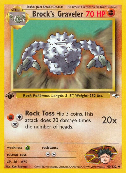 Pokemon Brock's Graveler 40/132 Gym Heroes