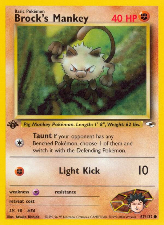 Pokemon Brock's Mankey 67/132 Gym Heroes