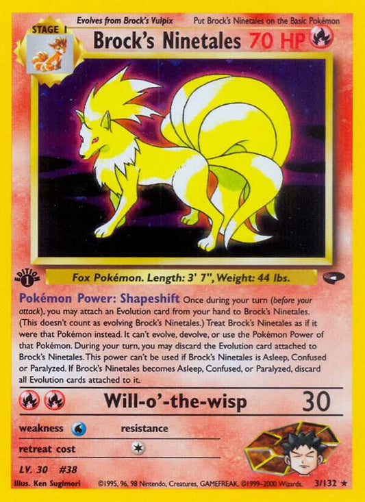 Pokemon  Brock's Ninetales 3/132 Gym Challenge