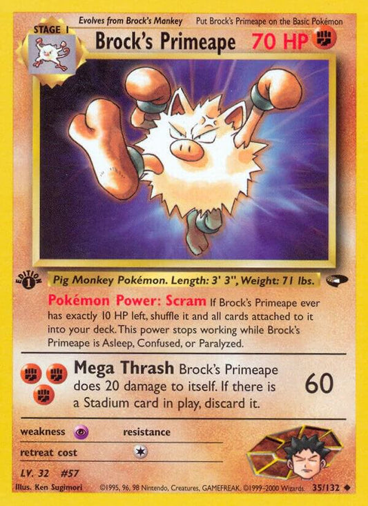 Pokemon  Brock's Primeape 35/132 Gym Challenge