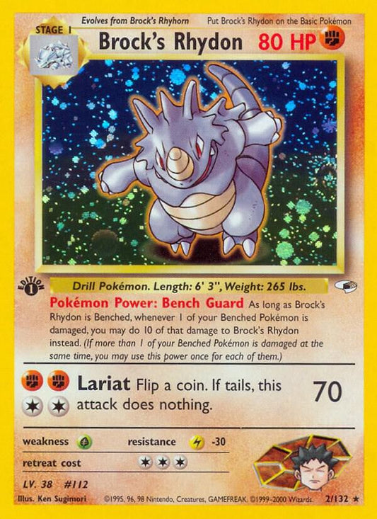 Pokemon Brock's Rhydon 2/132 Gym Heroes