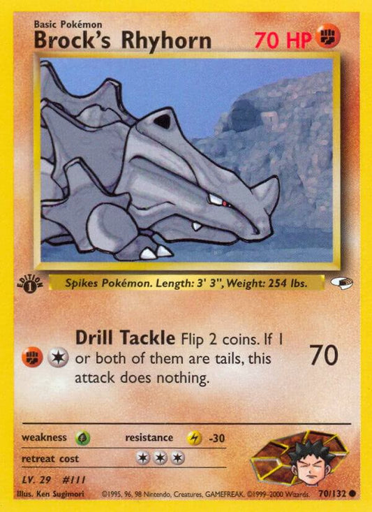Pokemon Brock's Rhyhorn 70/132 Gym Heroes