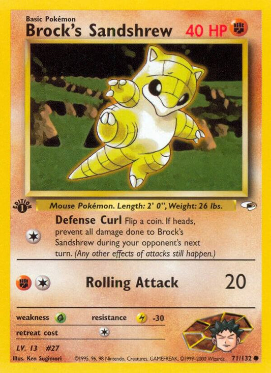Pokemon Brock's Sandshrew 71/132 Gym Heroes