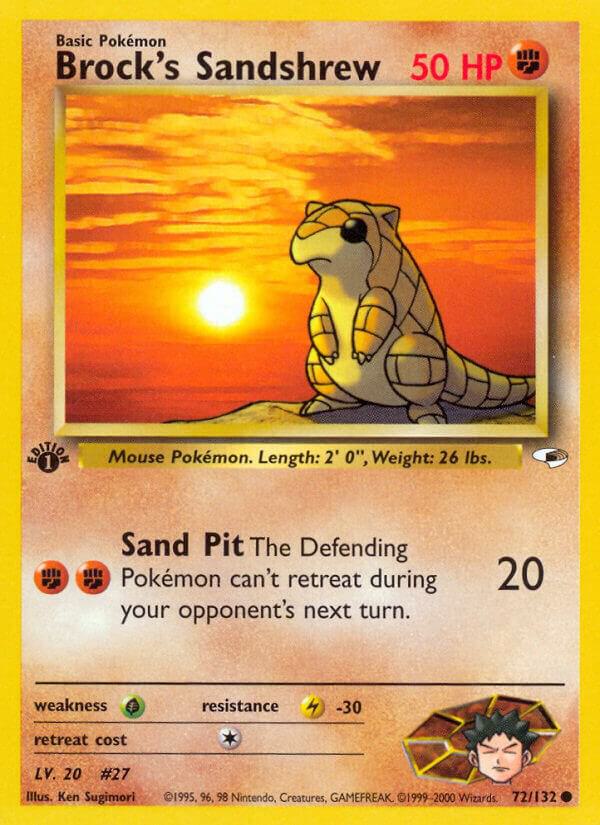 Pokemon Brock's Sandshrew 72/132 Gym Heroes