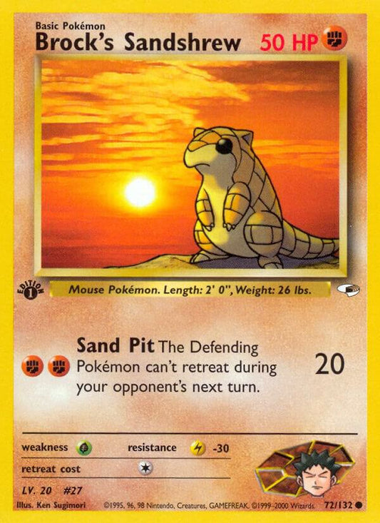 Pokemon Brock's Sandshrew 72/132 Gym Heroes