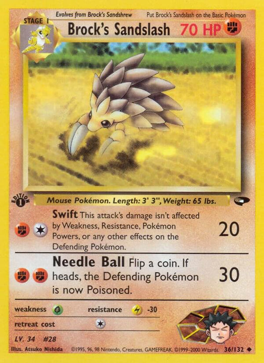 Pokemon  Brock's Sandslash 36/132 Gym Challenge