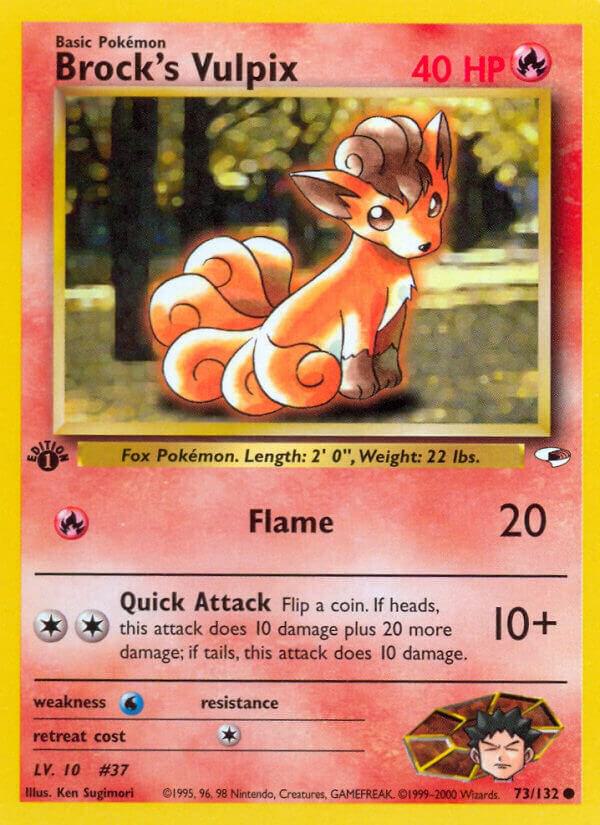 Pokemon Brock's Vulpix 73/132 Gym Heroes