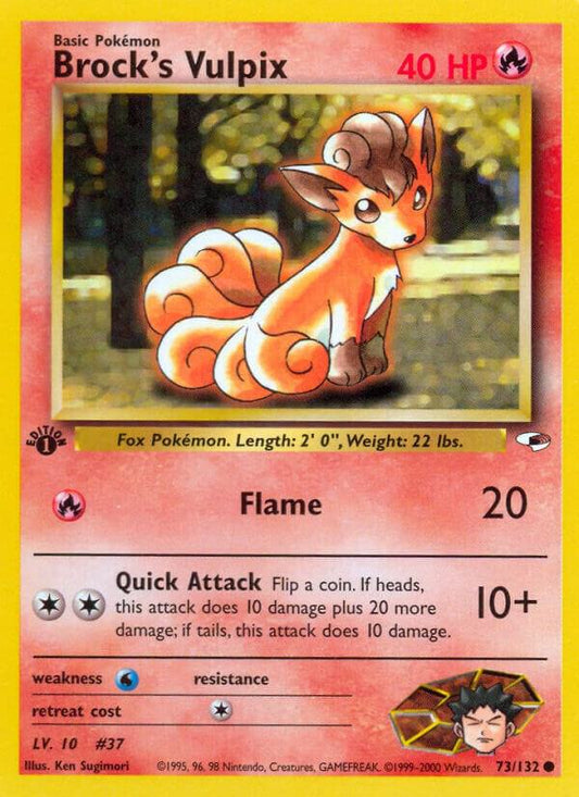 Pokemon Brock's Vulpix 73/132 Gym Heroes